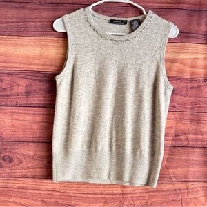 George Sleeveless Knit Sweater Vest - Light Gray
